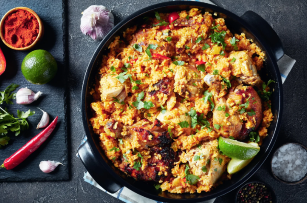 arroz integral com frango