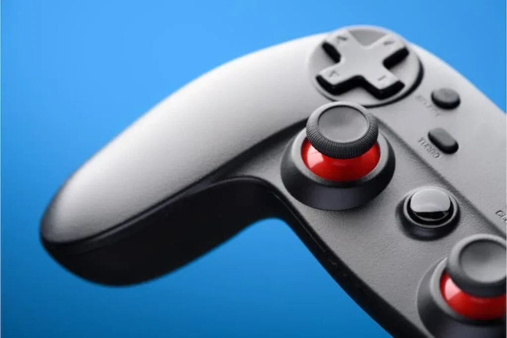 Controle e fundo azul