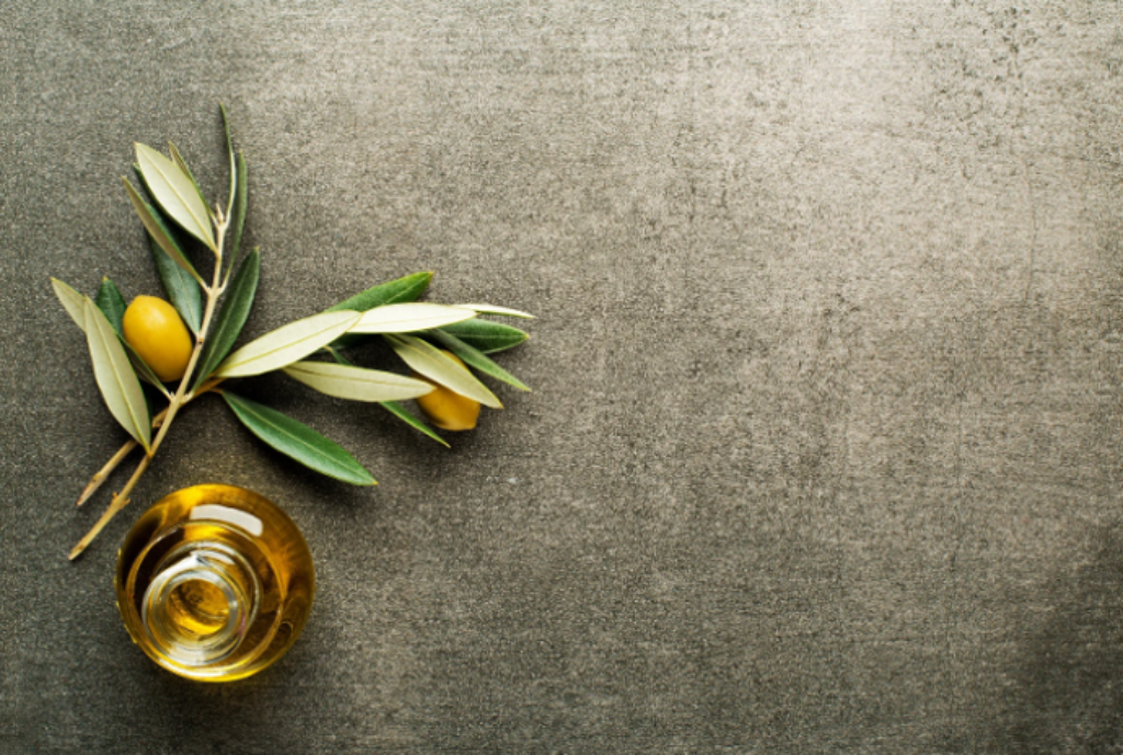 Azeite e fundo cinza