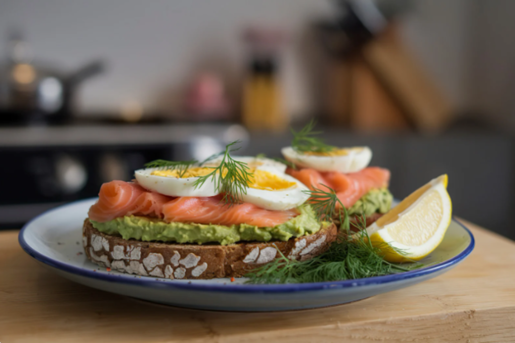 pão integral com salmão