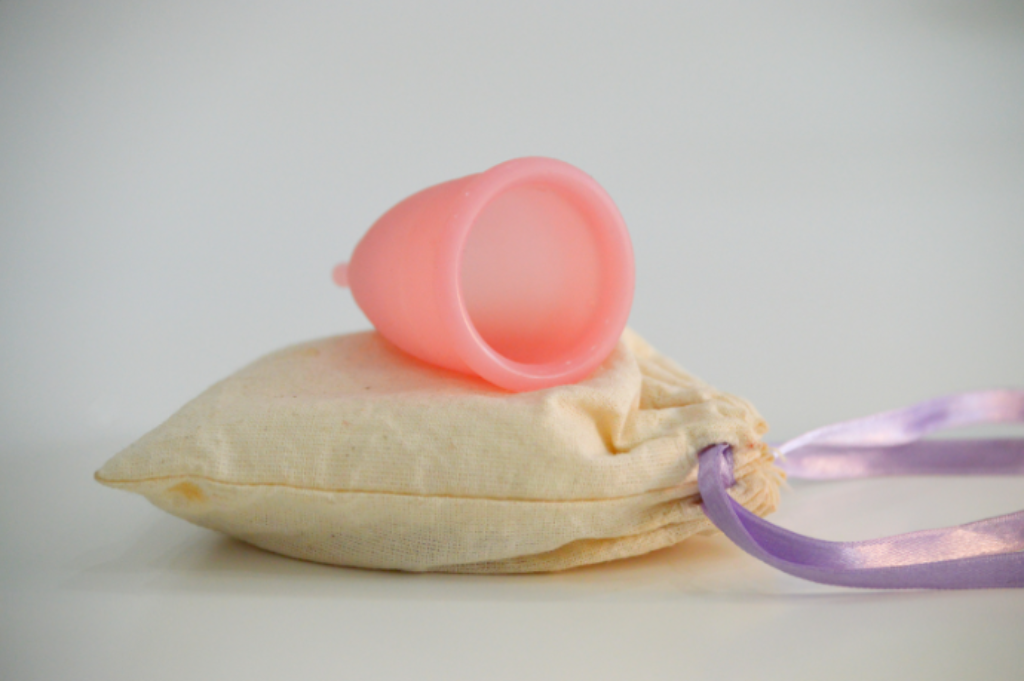 coletor menstrual e saquinho